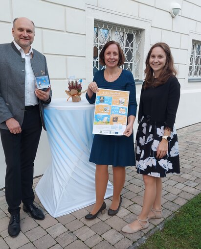 Pressefoto Obmann Christian Frank, Christine Filipp, Caroline Fribert