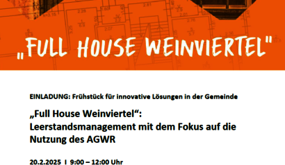 Einladungskarte Frühstück Full House Weinviertel am 20.2.2025